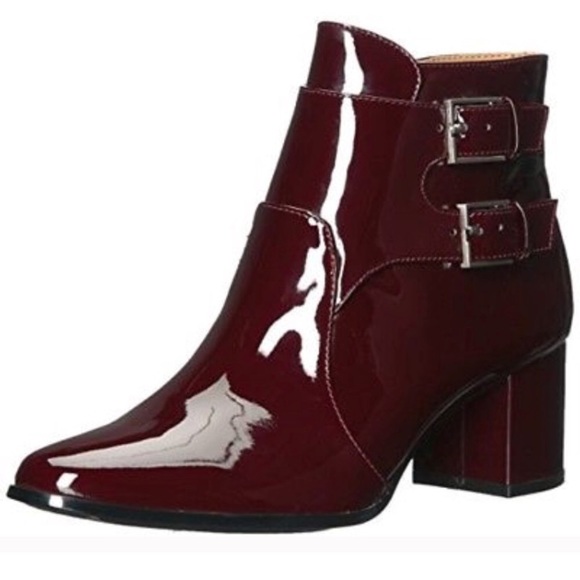 Calvin Klein Shoes - CALVIN KLEIN NWOT Burgundy Patent Leather Bootie